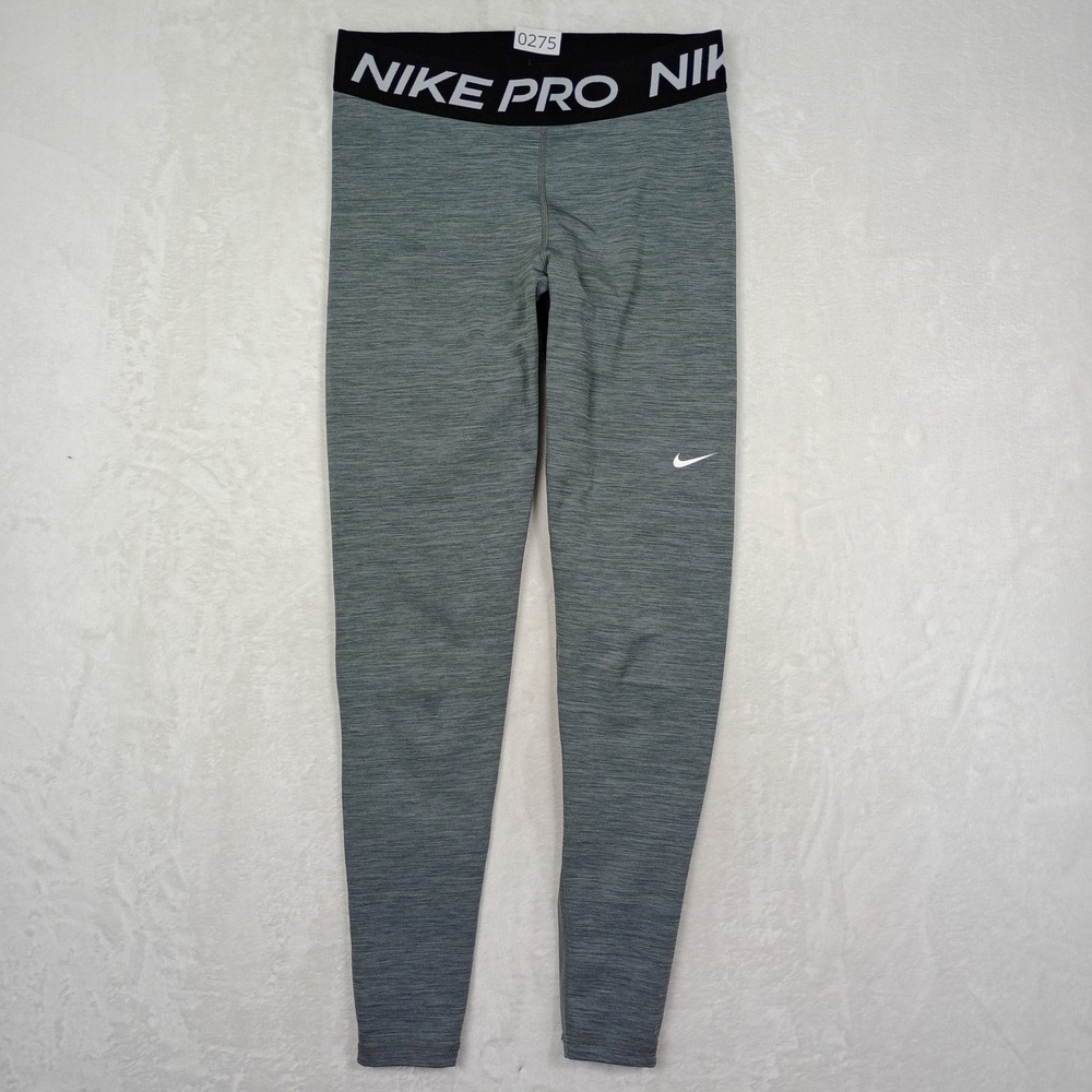 Nike Pro Leggings Womens Medium Gray Dri-FIT Athletic Gym Gorpcore Hiking Active